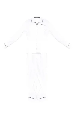 Jersey Piping Detail Long PJ Set-PrettyLittleThing Hot