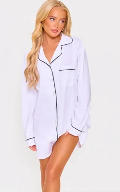 PrettyLittleThing Christmas Gifts*Jersey Piping Detail Long Sleeve Nightdress