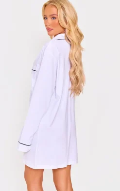 PrettyLittleThing Christmas Gifts*Jersey Piping Detail Long Sleeve Nightdress
