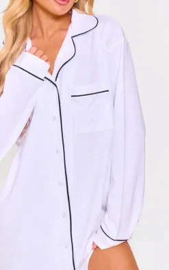 PrettyLittleThing Christmas Gifts*Jersey Piping Detail Long Sleeve Nightdress
