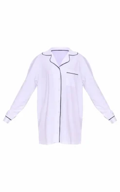 PrettyLittleThing Christmas Gifts*Jersey Piping Detail Long Sleeve Nightdress