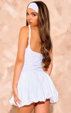 Jersey Twist Strap Puff Ball Dress-PrettyLittleThing Clearance