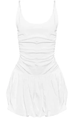 Jersey Twist Strap Puff Ball Dress-PrettyLittleThing Clearance