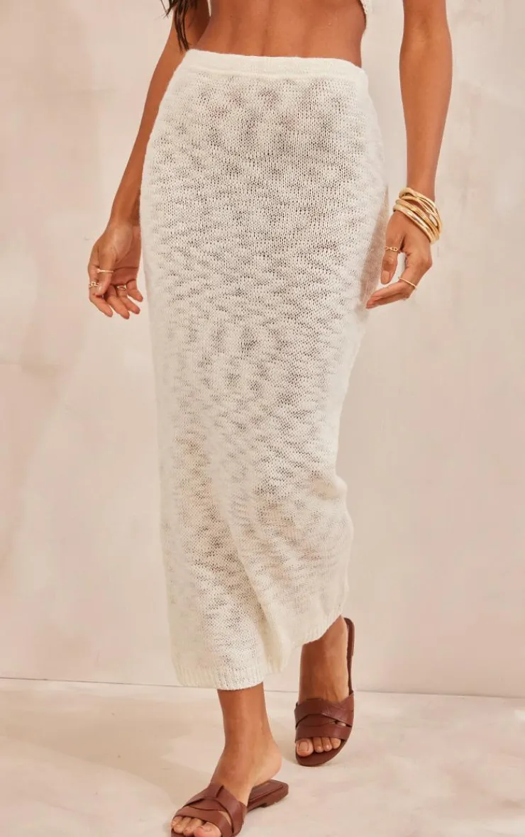 Best PrettyLittleThing Knitted Maxi Skirt White