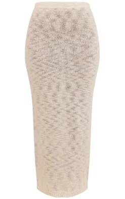 Best PrettyLittleThing Knitted Maxi Skirt White