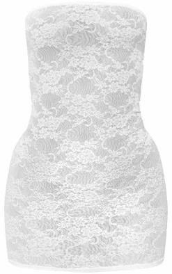 Lace Bandeau Mini Bodycon Dress-PrettyLittleThing Discount