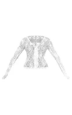PrettyLittleThing Shirts*Lace Button Front Top