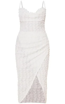 Lace Cowl Neck Lace Up Back Midi Dress-PrettyLittleThing Best