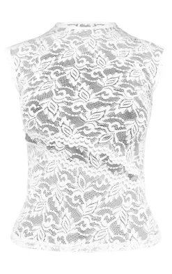 Lace Cut Out Detail Long Top-PrettyLittleThing Clearance