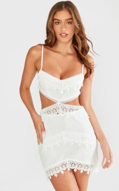 Lace Cut Out Mini Dress-PrettyLittleThing Sale