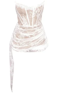 Lace Detail Corset Bandeau Mini Dress-PrettyLittleThing Hot