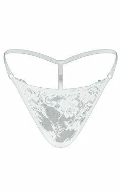 White Lace Edge Thong