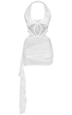 Lace Extreme Cut Out Frill Detail Mini Dress-PrettyLittleThing Best