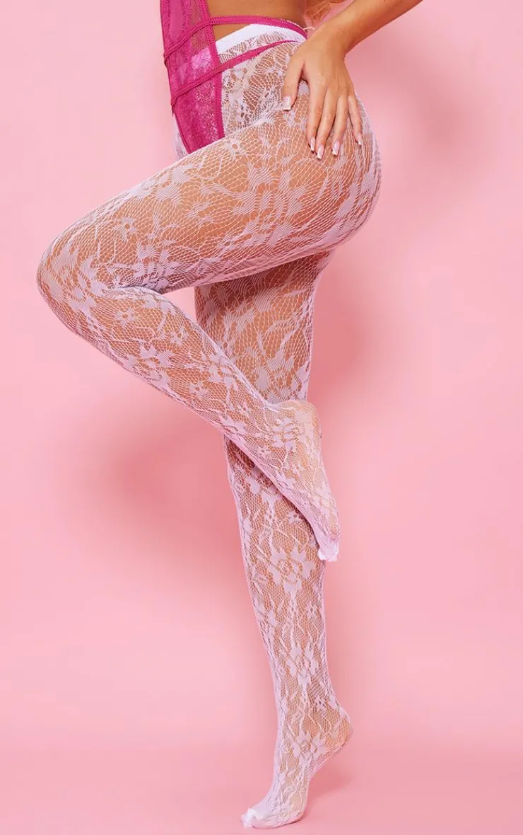 PrettyLittleThing Tights*Lace Floral Tights