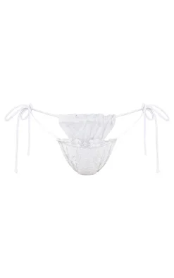 Lace Frill Tie Side Bikini Bottoms-PrettyLittleThing Best