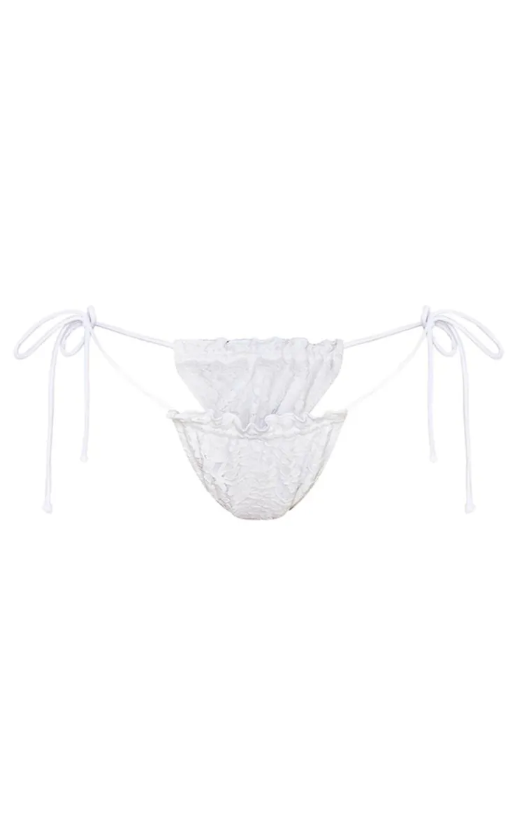 Lace Frill Tie Side Bikini Bottoms-PrettyLittleThing Best