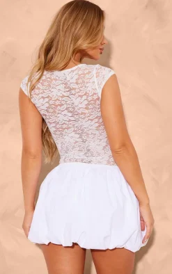 Lace Puffball Mini Dress-PrettyLittleThing Best