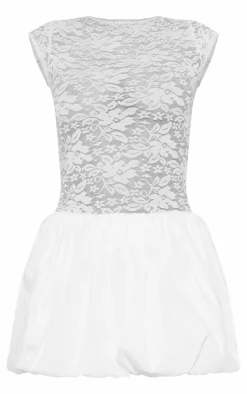 Lace Puffball Mini Dress-PrettyLittleThing Best