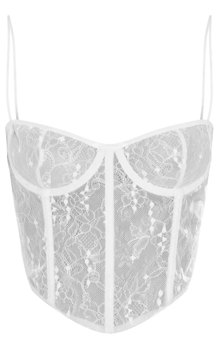 PrettyLittleThing Corsets*Lace Spaghetti Strap Pointed Hem Corset