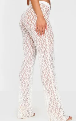 Lace Straight Leg Mid Rise Pants-PrettyLittleThing Clearance