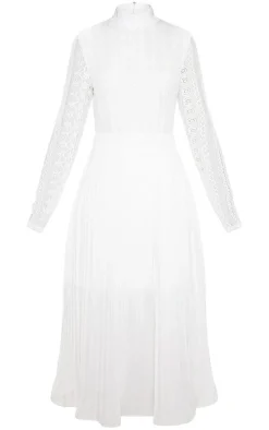 Lace Top Pleated Midi Dress-PrettyLittleThing Hot