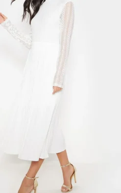 Lace Top Pleated Midi Dress-PrettyLittleThing Hot