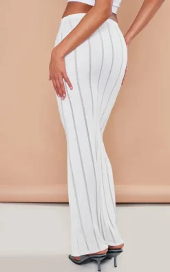 White Laddered Jersey Maxi Skirt