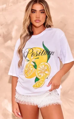 PrettyLittleThing T-Shirts*Lemon Graphic Oversized T Shirt