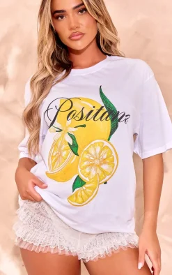 PrettyLittleThing T-Shirts*Lemon Graphic Oversized T Shirt