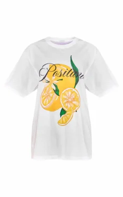 PrettyLittleThing T-Shirts*Lemon Graphic Oversized T Shirt