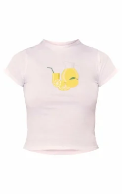 PrettyLittleThing T-Shirts*Lemonade Print Graphic Fitted Shirt