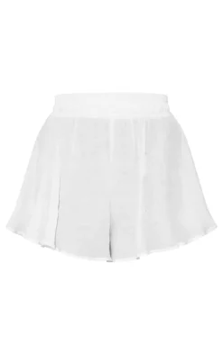 White Linen Look Floaty Beach Shorts