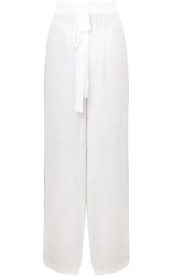 Linen Look Palazzo Beach Pants-PrettyLittleThing New