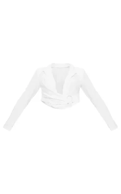 PrettyLittleThing Shirts*Linen Look Ring Detail Shirt