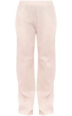 PrettyLittleThing Linen Look Wide Leg Pants White