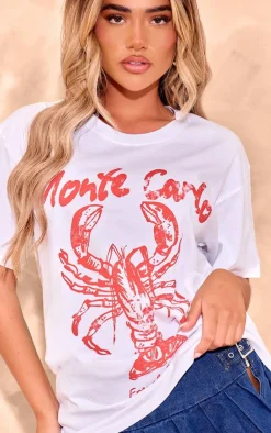 PrettyLittleThing T-Shirts*Lobster Graphic Oversized T Shirt