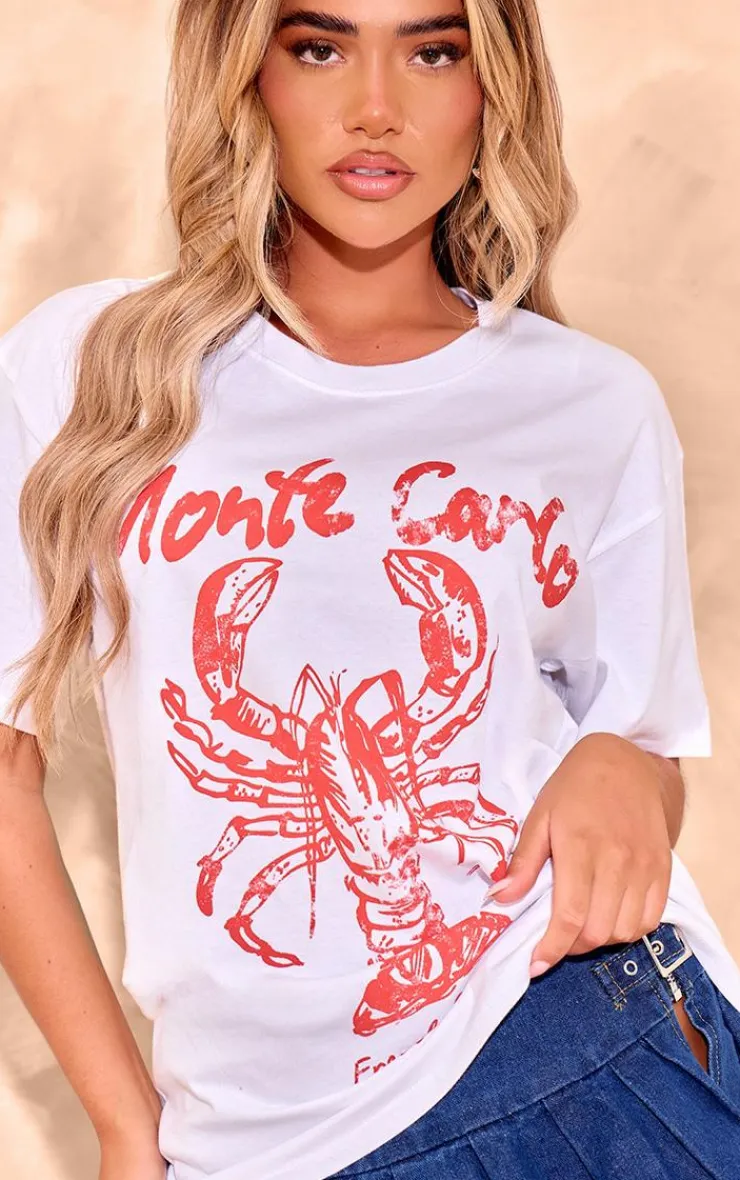 PrettyLittleThing T-Shirts*Lobster Graphic Oversized T Shirt