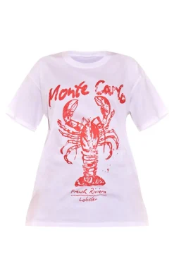 PrettyLittleThing T-Shirts*Lobster Graphic Oversized T Shirt