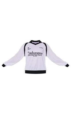 PrettyLittleThing T-Shirts*Logo Contrast Piping Collared Long Sleeve Jersey