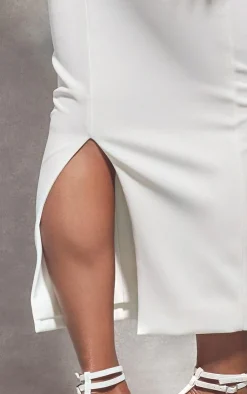 PrettyLittleThing Low Rise Midi Skirt White