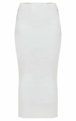 PrettyLittleThing Low Rise Midi Skirt White