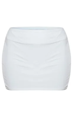 Outlet PrettyLittleThing Low Rise Slinky Micro Mini Skirt White