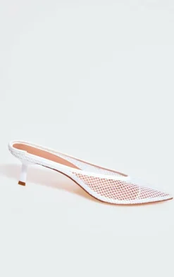 PrettyLittleThing Mules*Mesh Point Toe Low Heel Court Mule
