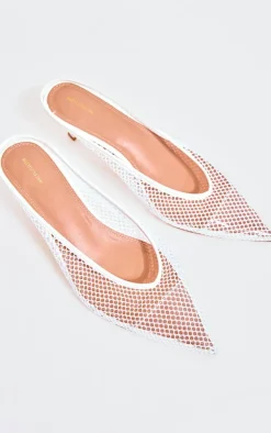 PrettyLittleThing Mules*Mesh Point Toe Low Heel Court Mule