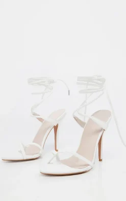 PrettyLittleThing Mid Heels*Mid Heel Toe Loop Ankle Tie Heel