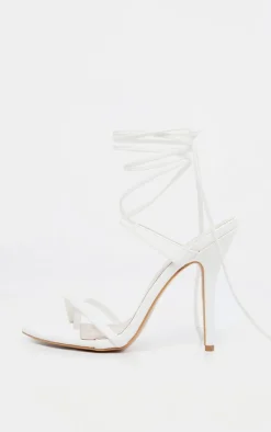 PrettyLittleThing Mid Heels*Mid Heel Toe Loop Ankle Tie Heel