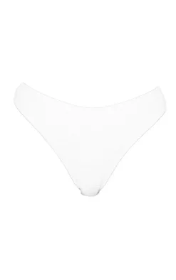 White Mini Crinkle Cheeky Bum Bikini Bottoms