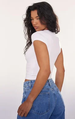 PrettyLittleThing T-Shirts*Modal Cotton Notch Neck Split Hem T Shirt