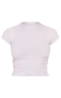 PrettyLittleThing T-Shirts*Modal Cotton Ruched Front Crop T Shirt