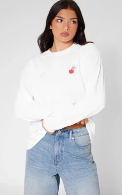 PrettyLittleThing T-Shirts*New York Pies Oversized Long Sleeve T Shirt